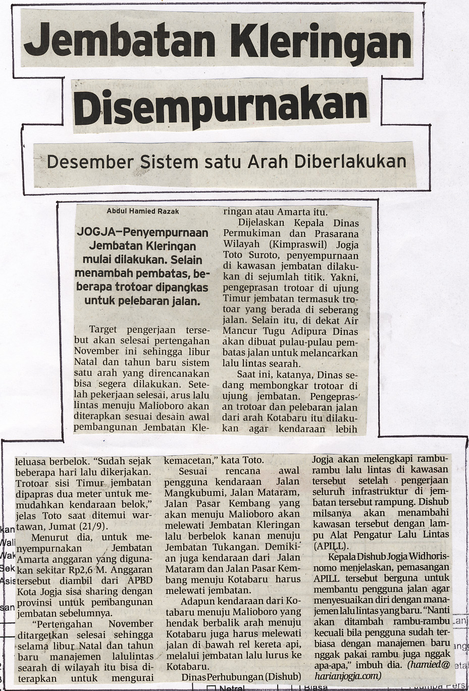 Kliping jogja terbaru